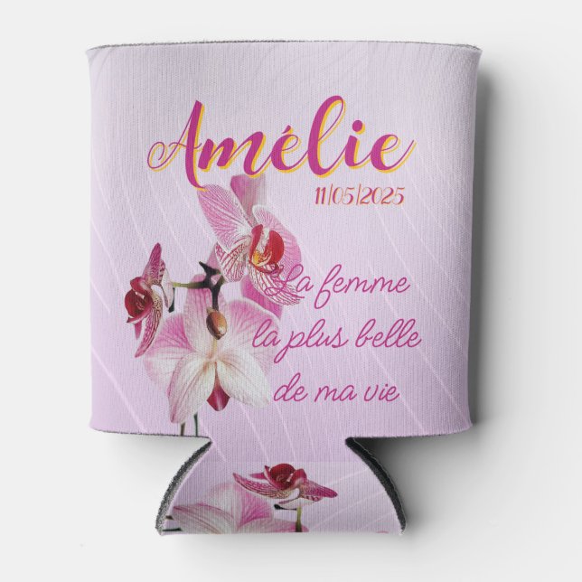 Porta-lata La mujer más bella de mi vida editable  (Frente)