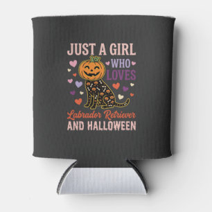 Porta-lata Labrador Retriever engraçado de Halloween Abóbora