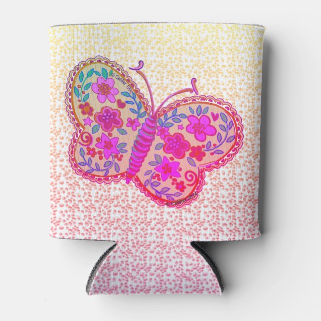 Porta-lata Lacey Butterfly pode resfriar (Frente)