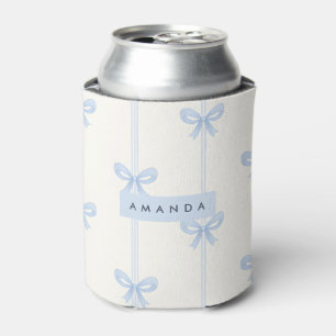 Porta-lata Laço de Fita Azul Pastel Coquette Personalizado