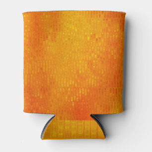 Porta-lata Laranja abstrato Mosaico: Brilho