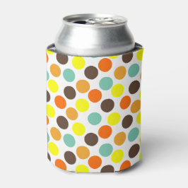 Porta-lata Laranja, Amarelo, Marrom, Pontos Azuis