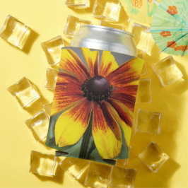 Porta-lata Lata Floral Amarela e Bronze Rudbeckia