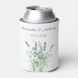 Porta-lata Lavanda Eucalyptus Watercolor Herbs Casamento