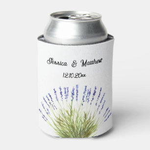 Porta-lata Lavanda floral Watercolor Natureza Casamentos únic
