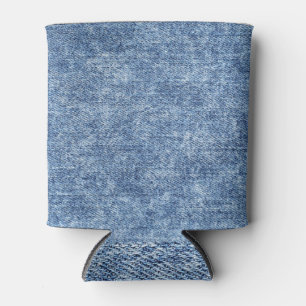 Porta-lata Lave com ácido o denim azul, textura próxima.
