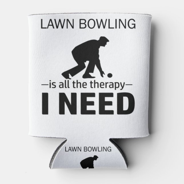 Porta-lata Lawn Bowling is my therapy-RGp8w (Frente)