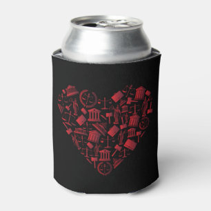 Porta-lata Lawyer Red Heart - Love Law Grunge Art
