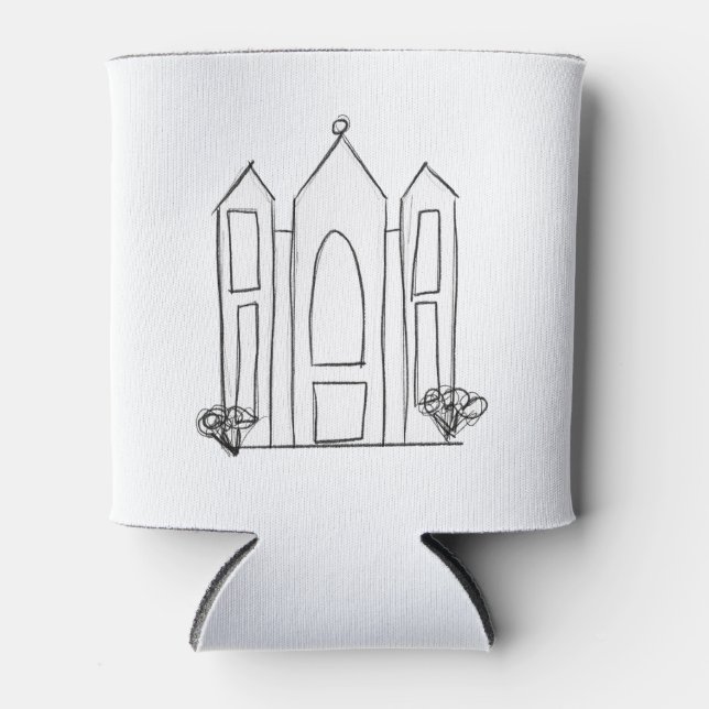 Porta-lata LDS Salt Lake City Temple simples mormon moderno (Frente)