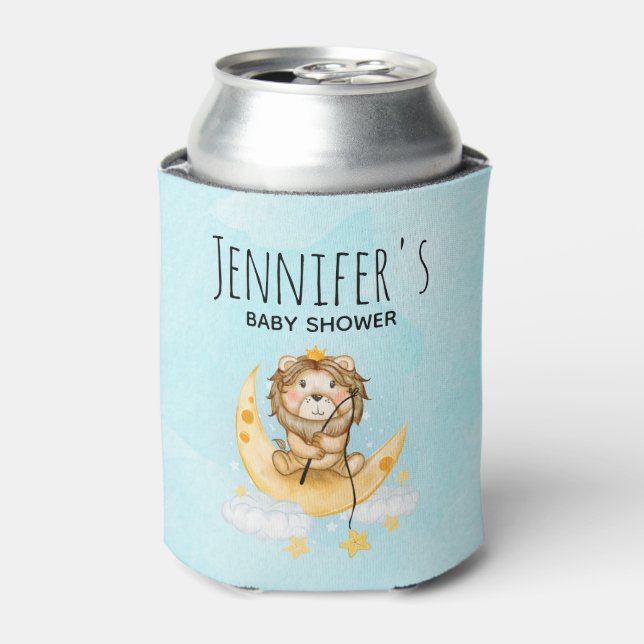 Porta-lata Leão de Cuta que pesca na Aquarela da Lua (Can Front)