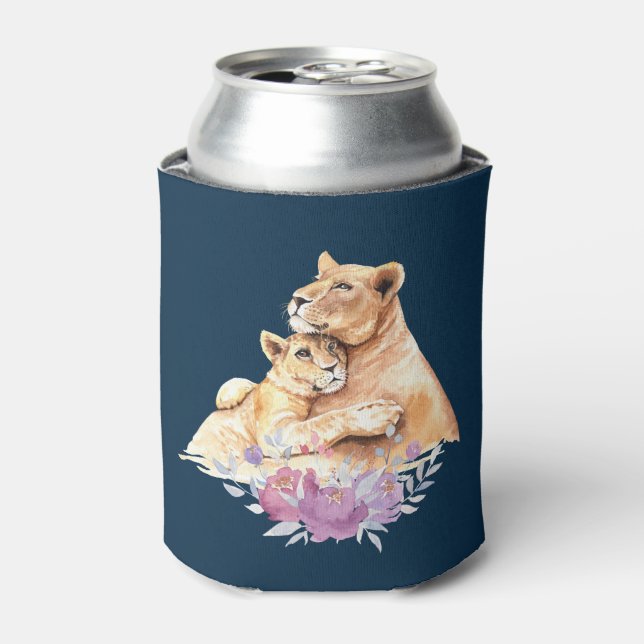 Porta-lata Leão e Cubo Mãe de Cor de Água Cuja Cama É (Can Front)