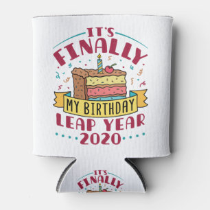 Porta-lata Leap Year 2020 Finalmente é meu aniversário