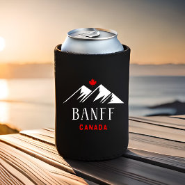 Porta-lata Legal Banff Canada Mountain Maple Leaf Dark Color