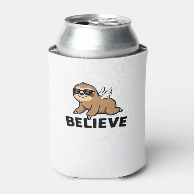Porta-lata Legal Flying Sloth acredita em design motivacional (Can Front)