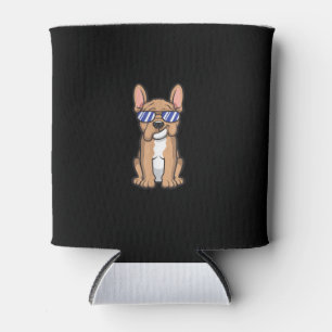 Porta-lata legal francês Buldogue de óculos de sol bonitinh