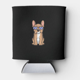 Porta-lata legal francês Buldogue de óculos escuros de cachor