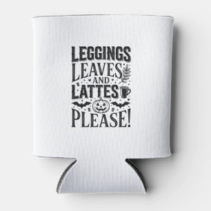 Porta-lata Leggings Folhas Lattes Halloween Outono Design de