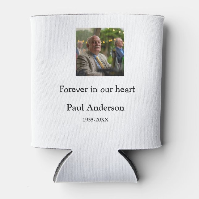 Porta-lata lembrança memorial simples Adicione o texto da sua (Frente)