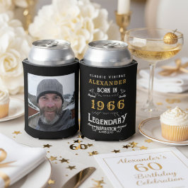 Porta-lata Lembrança Personalizada de Foto Vintage para 60º A