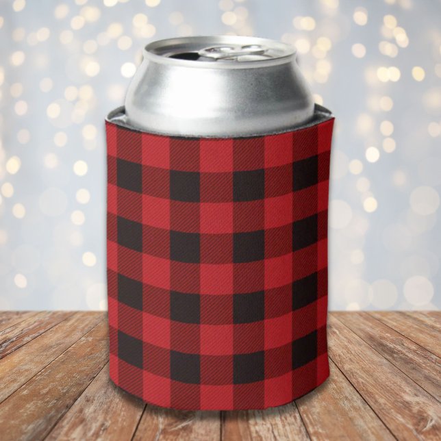 Porta-lata lenhador rústico de inverno xadrez vermelho búfalo (rustic winter lumberjack red buffalo plaid party can cooler)