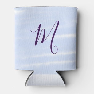 Porta-lata Letra inicial monograma nome aquarela pastel roxo