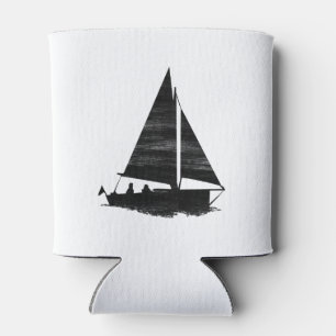Porta-lata Letterpress Style Sailboat
