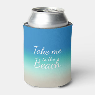 Porta-lata "Leve-me à Praia" Moderno Azul Ombre