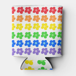 Porta-lata LGBT Rainbow Flores Orgulho gay Liberdade e Iguald