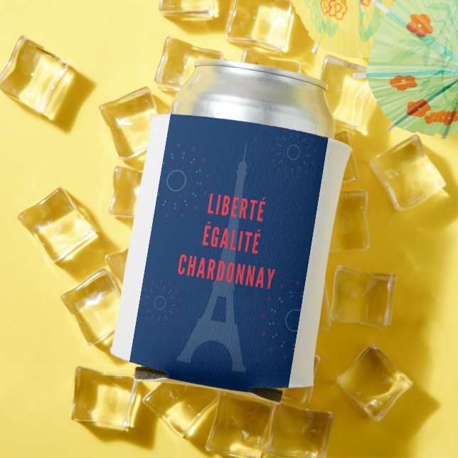 Porta-lata Liberté Égalité Chardonnay Engraçado Torre Eiffel (Verão in situ)