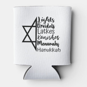 Porta-lata Light Dreidel Latke Kanish Menorah Hanukkah