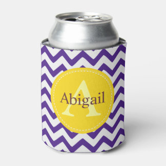 Porta-lata Lilac de Lavanda Chevron Personalizado