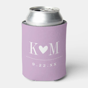 Porta-lata Lilac Purple Modern Weding Monograma