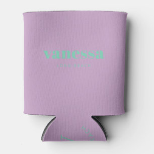 Porta-lata Lilás de Verão Minimalista Clássico Moderno Nome