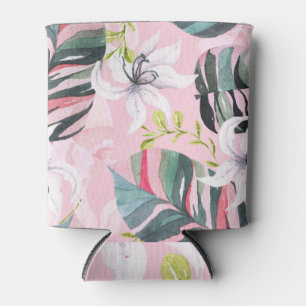 Porta-lata Lillies Watercolor: Sonhos de Tecido Pastel