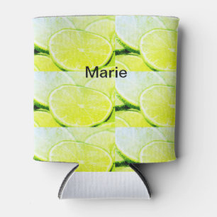 Porta-lata Limão verde amarelo simples adicionar nome mínimo