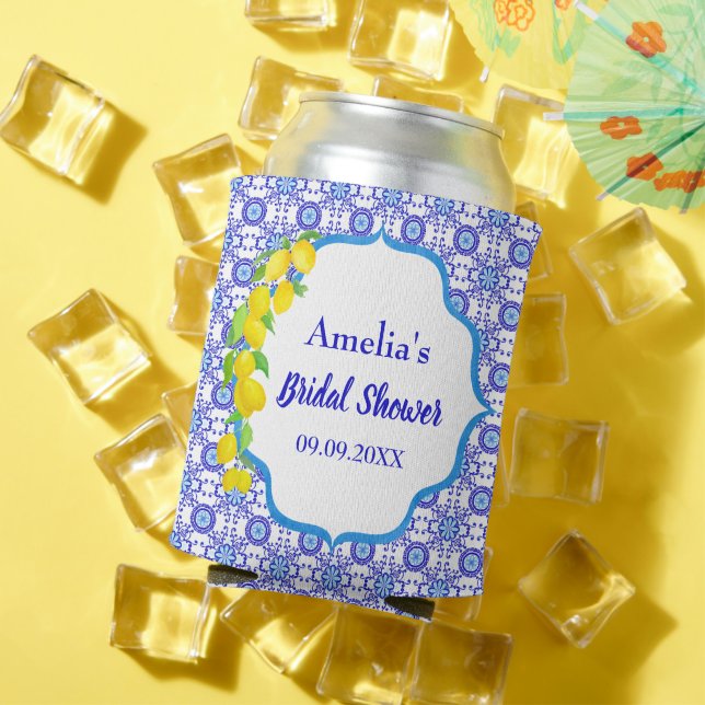 Porta-lata Limões de Aquarela Positano Azulejo Amalfi Bridal (Verão in situ)