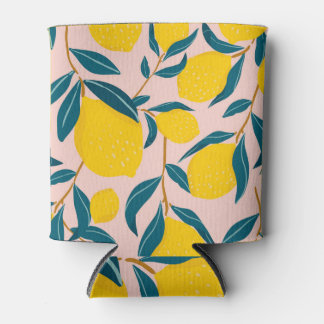 Porta-lata Limões gráficos ilustrados: padrão uniforme cor-de