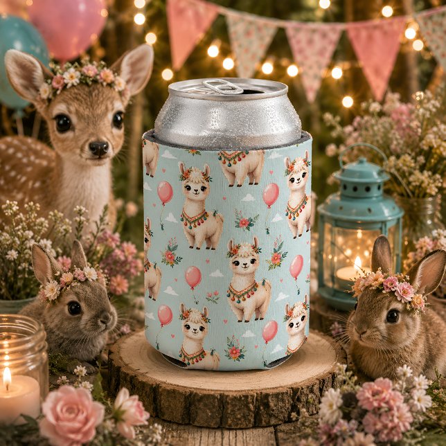 Porta-lata Linda Llama Boho (Criador carregado)