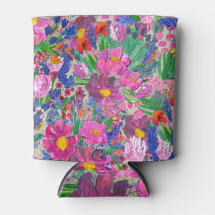 Porta-lata Lindas Flores: Papel de Parede de Cores de Água Se