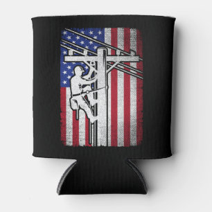 Porta-lata Lineman American Flag