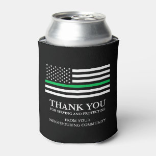 Porta-lata Linha de Árvore Fino Patriótico Obrigado