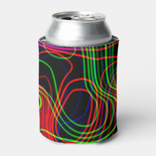 Porta-lata Linhas Curvas Neon Multicolorido