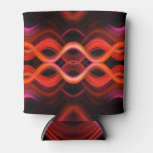 Porta-lata Linhas de onda vermelha geométrica design.