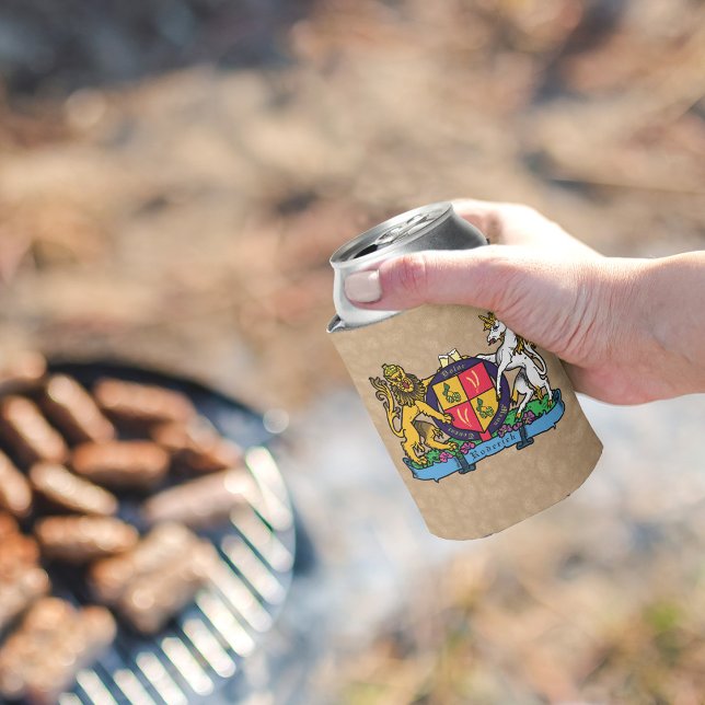 Porta-lata Lion e Unicorn Rampant Beer Casaco de Braços (Criador carregado)