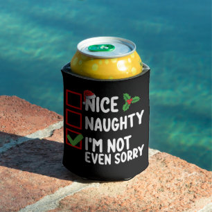 Porta-lata Lista de Natal Nice Naughty Não Me Arrependo Seque