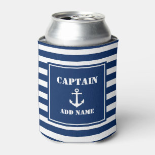 Porta-lata Listra azul do capitão Adição Nome Barco Nome d