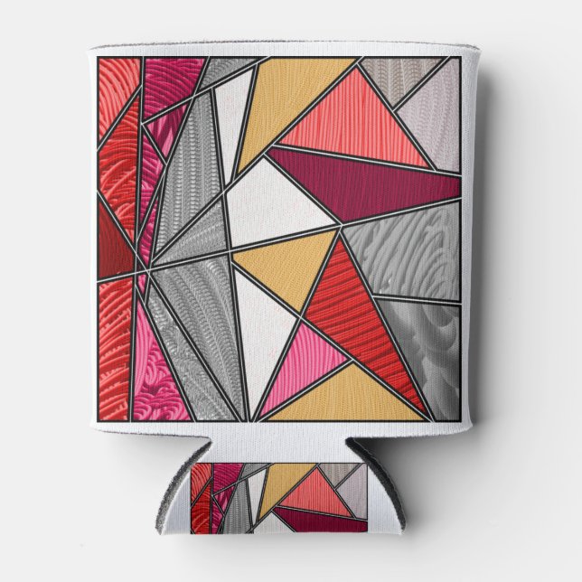 Porta-lata Listras de Arco-Íris Design Abstrato (Frente)