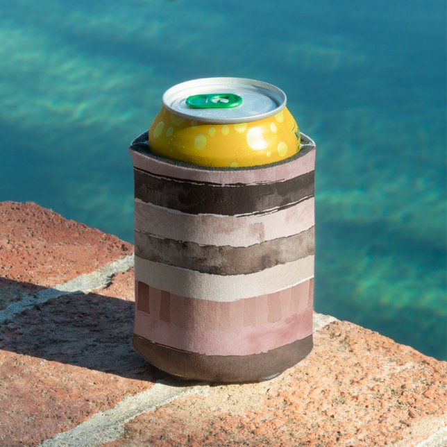 Porta-lata Listras de Caubói Rosa Marrom Ocidental (Piscina in situ)