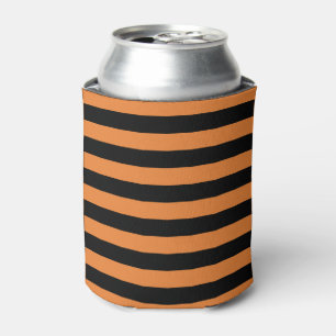 Porta-lata Listras de Halloween Horizontais Preto e Laranja