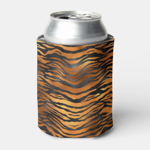 Porta-lata Listras de tigre marrons pretas glamorosas de impr